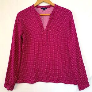 TOMMY HILFIGER Pink Print Long Sleeve Blouse Size Small